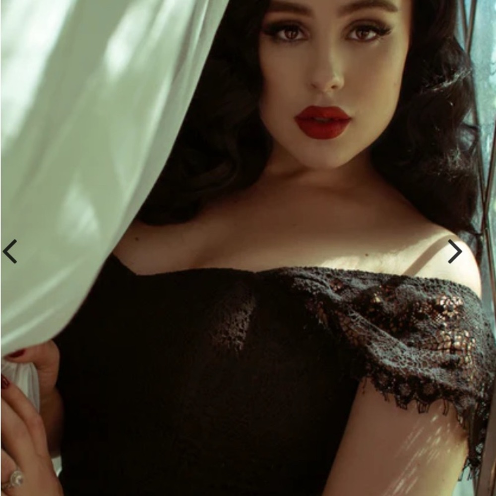 Off-Shoulder Black Lace Women’s Top